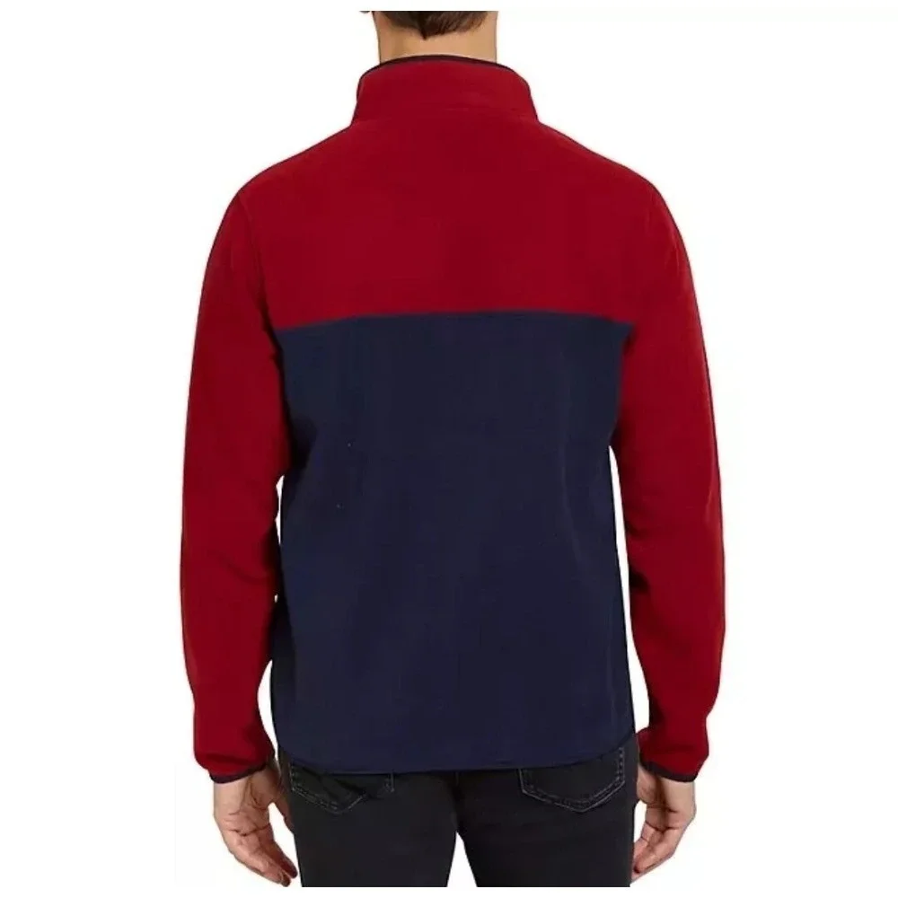 Lands' End Fleece Pullover Top Shirt Soft Stretch Burgundy Navy‎ Men's Large - Picture 2 of 2